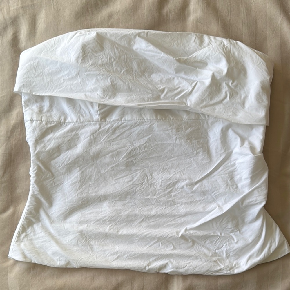 Zara Elegant White Strapless Blouse